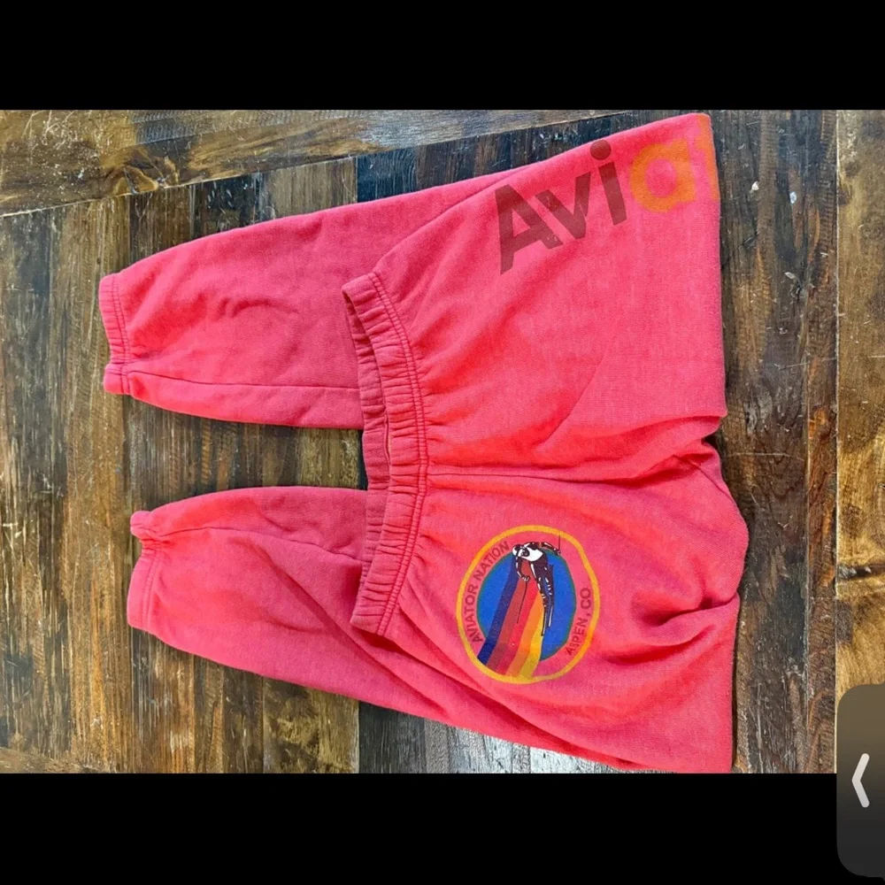 Aviator Nation Red Sweatpants with Multicolor Logo - Picture 5 of 9